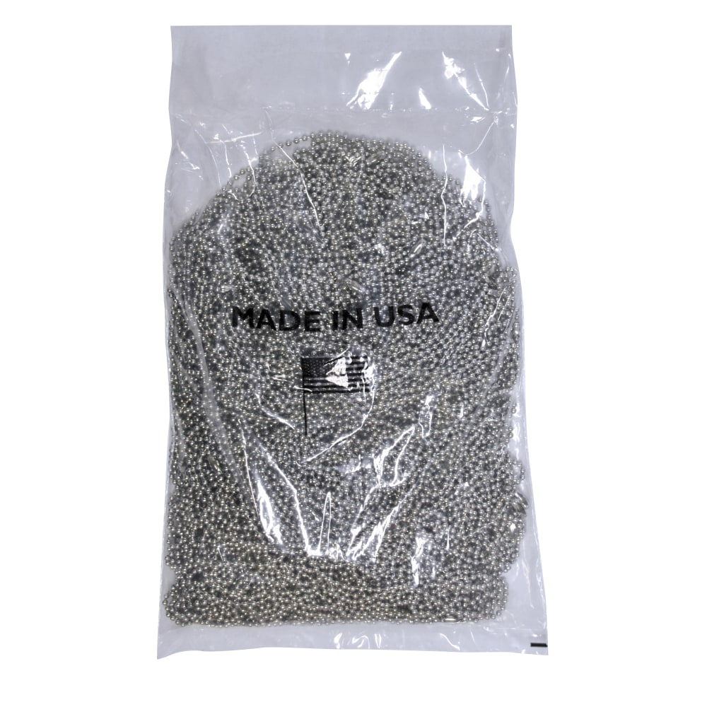 BMC Ball Chain Dog Tag Chains, 27in, Stainless Steel, Pack Of 100