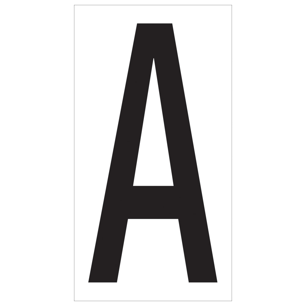 Office Depot Brand Vinyl Warehouse Labels, DL9310A, Letter A, 3 1/2in, Black/White, Case Of 50