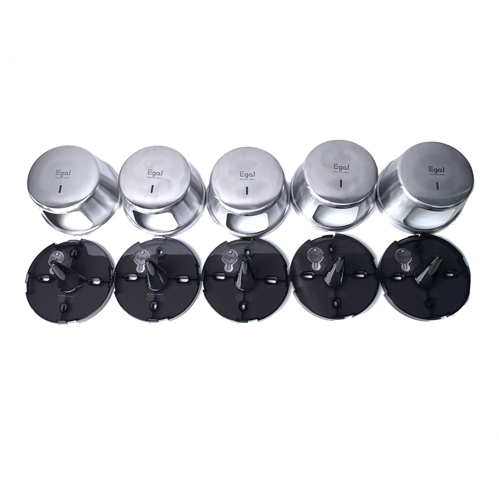 Egal Stainless Steel Dispensers, 6-3/4in x 3-1/2in, Silver, 5 Dispensers Per Pack