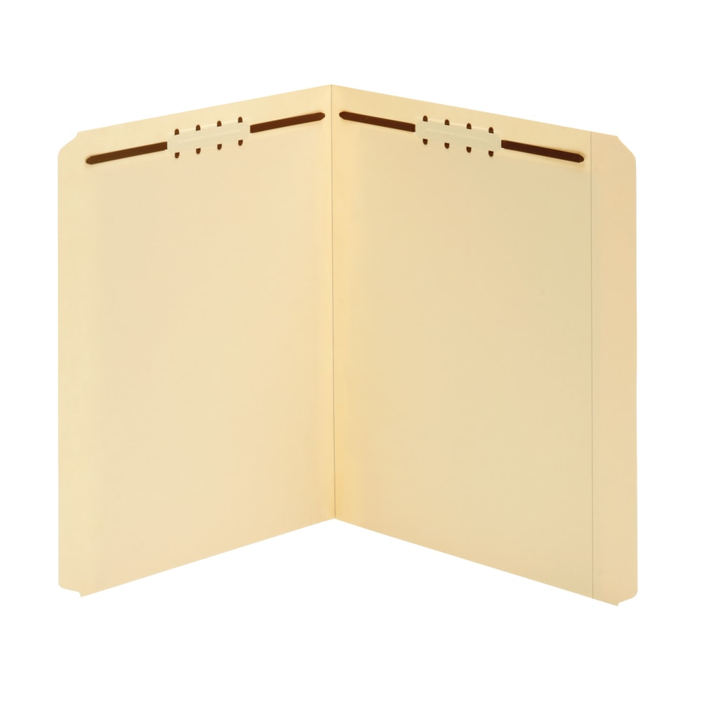 Office Depot Brand Manila Fastener Folders, 2 Fasteners, Straight Cut, Letter Size, Box of 50 Folders