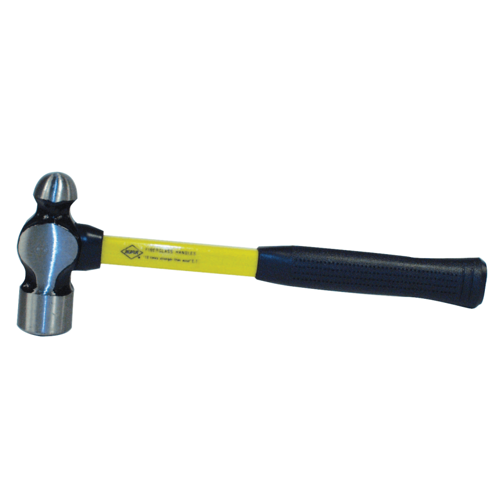 Nupla Classic Ball Pein Hammer, Fiberglass Handle, 14 in, Carbon Steel 32 oz Head