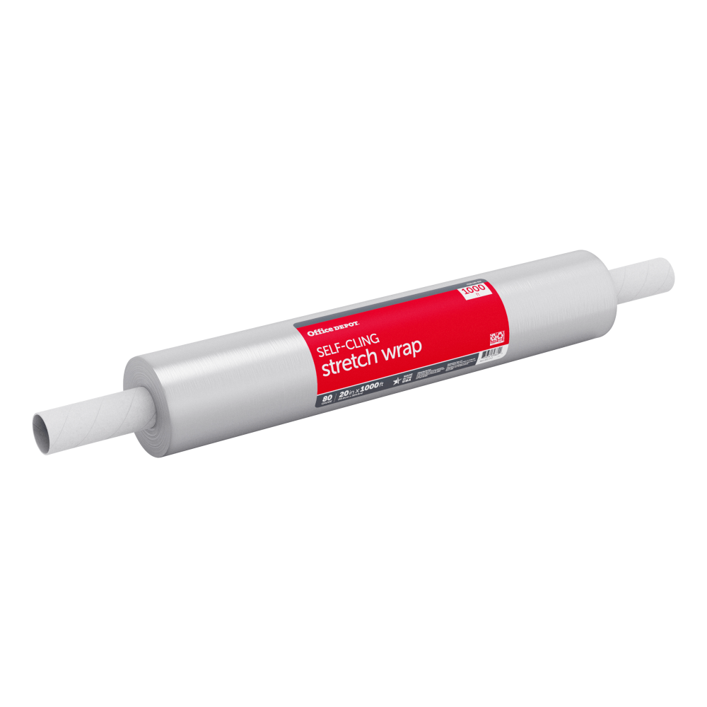 Office Depot Brand Stretch Wrap Film, 20in x 1000ft Roll, Clear