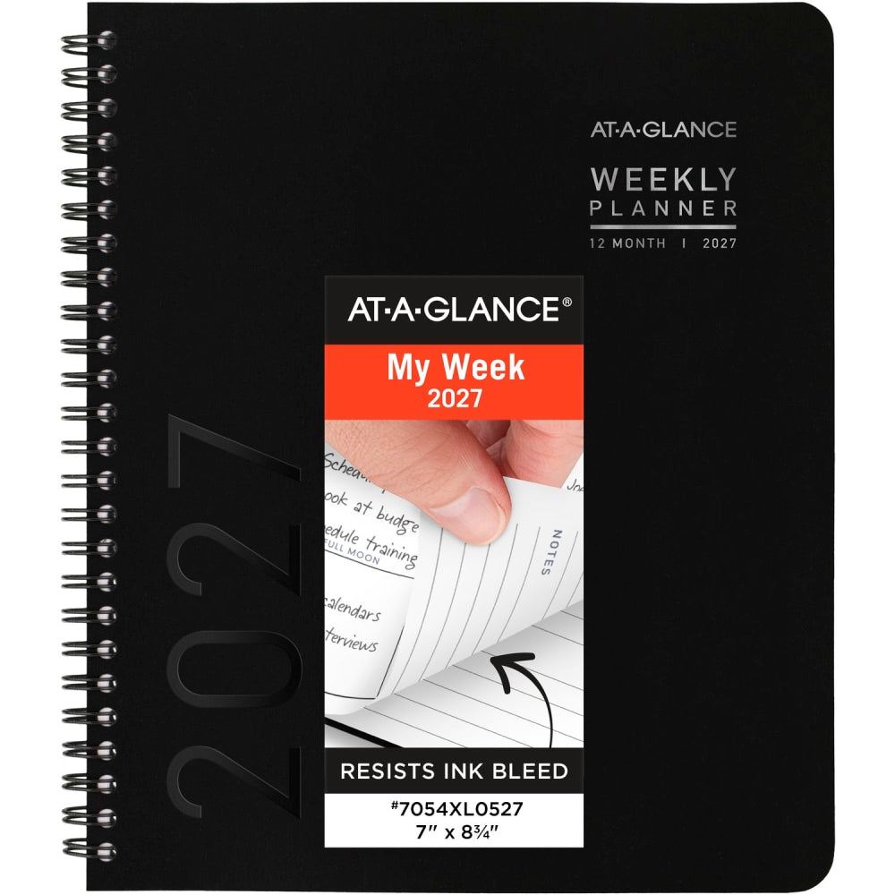 AT-A-GLANCE Contemporary Lite 2027 Weekly Monthly Planner, Black, Medium, 7in x 8 3/4in