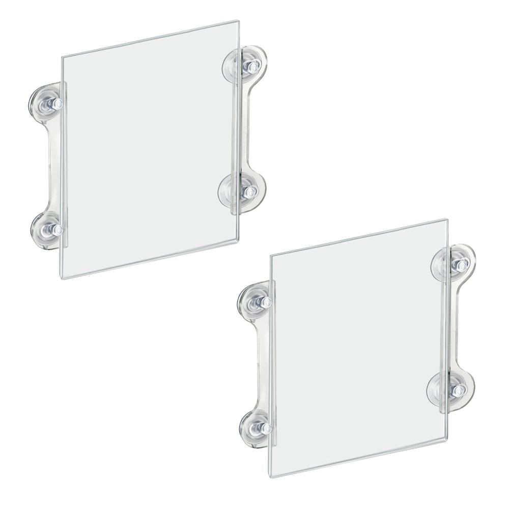 Azar Displays Vertical/Horizontal Sign Frames with Suction Cups, 8 1/2inx11in, Clear, Pack of 2