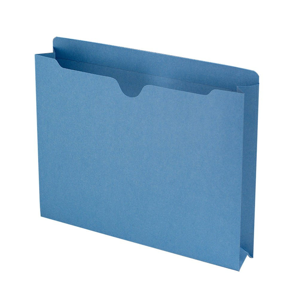 Smead Expanding Reinforced Top-Tab File Jackets, 2in Expansion, Letter Size, Blue, Box Of 50