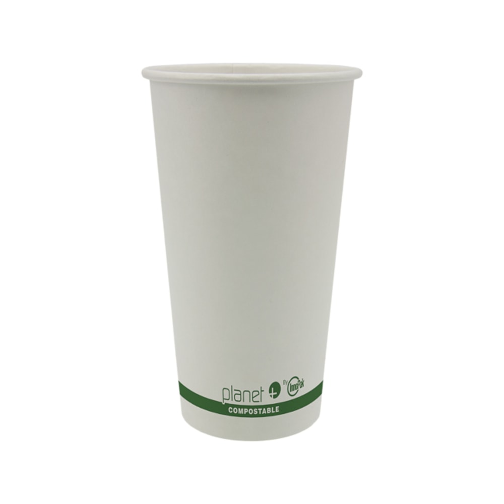 StalkMarket Planet+ Compostable Hot Cups, 20 Oz, White, Pack Of 500 Cups
