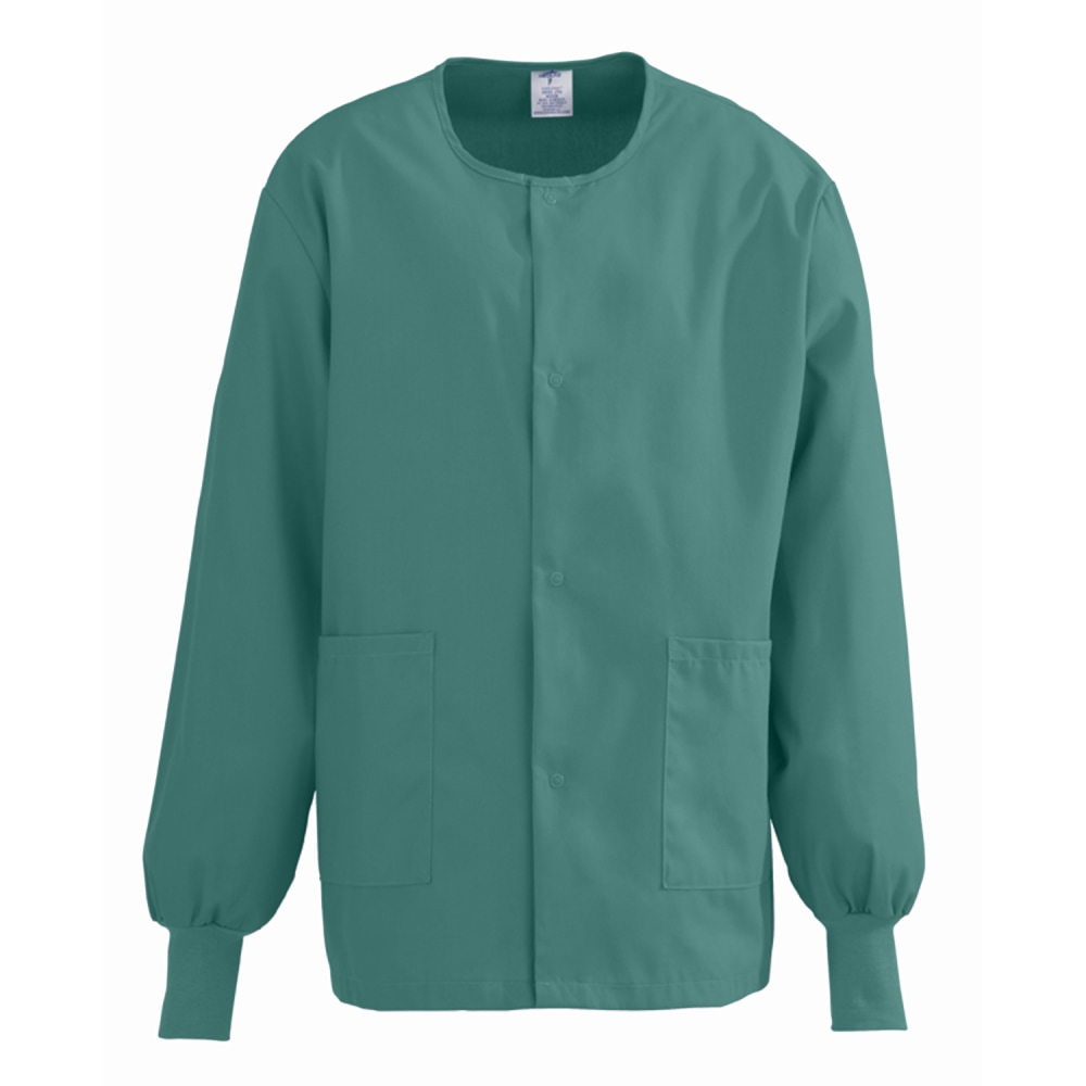 Medline ComfortEase Unisex Warm-Up Scrub Jacket, XL, Evergreen