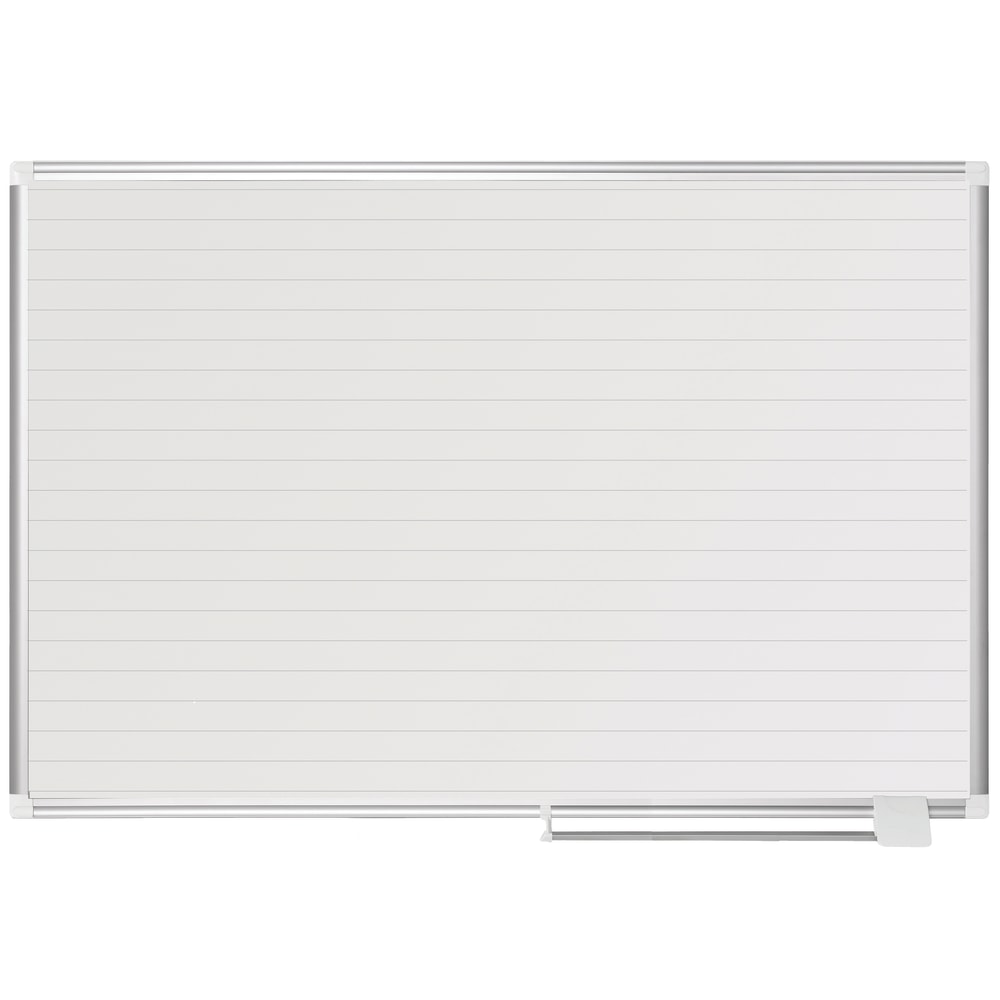MasterVision Planning Magnetic Dry-Erase Board With 1in Grid, Laquered Steel, 36in x 48in, Aluminum Frame