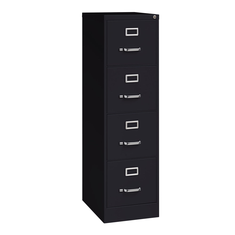 WorkPro 22inD Vertical 4-Drawer Letter-Size File Cabinet, Metal, Black