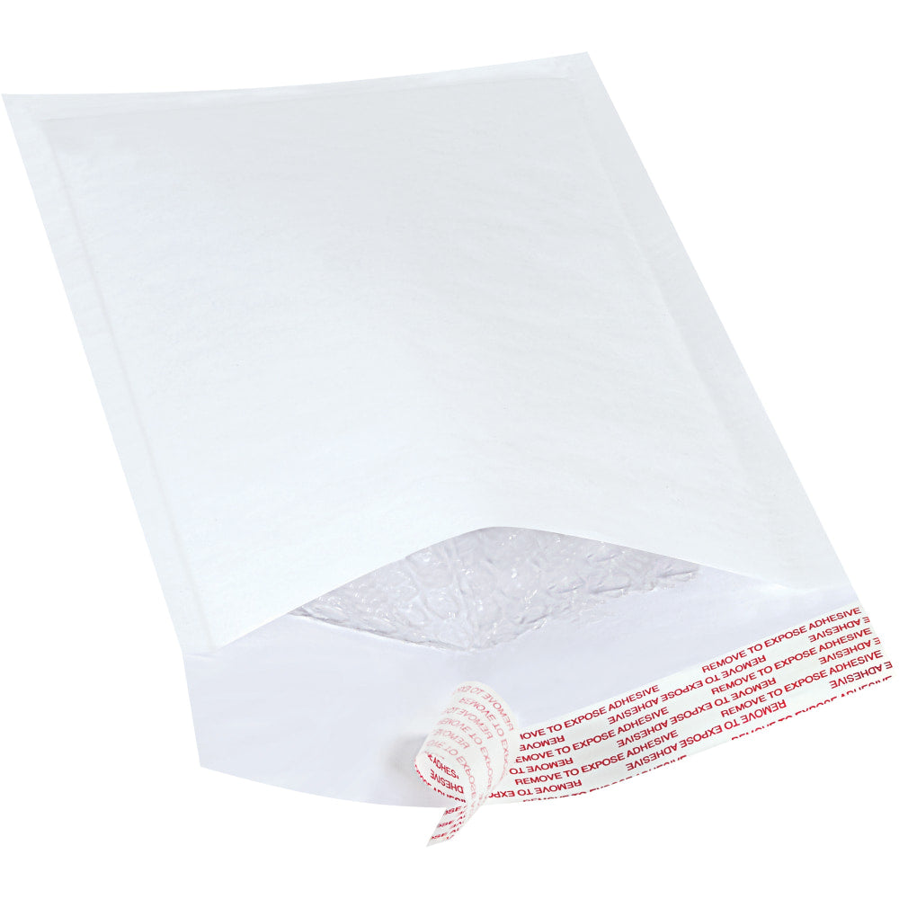 Partners Brand White Self-Seal Bubble Mailers, #00, 5in x 10in, Pack Of 250