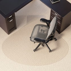 Realspace Low Pile Chair Mat For L-Shaped Workstations, 66in x 60in, Clear