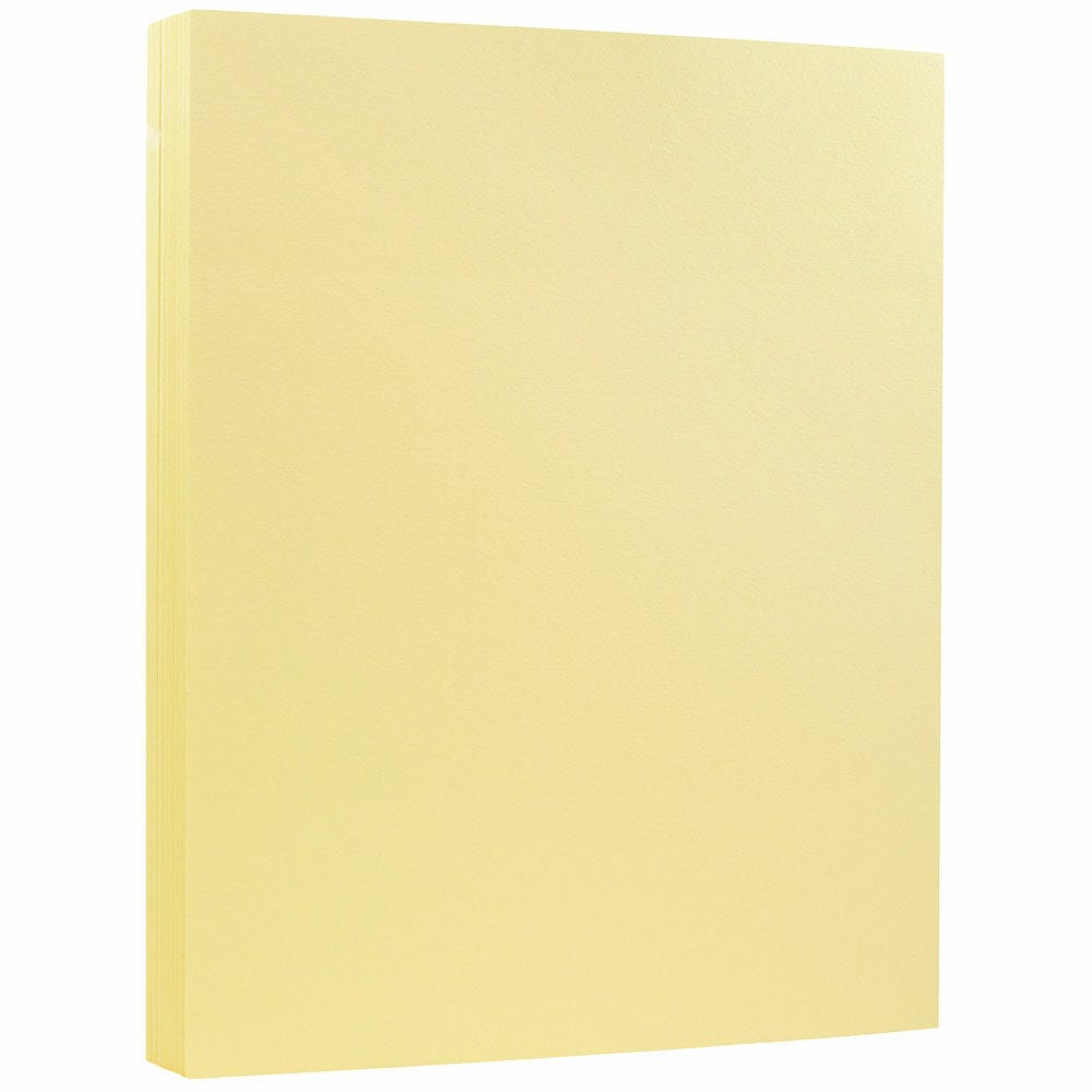 JAM Paper Card Stock, Light Yellow, Letter (8.5in x 11in), 80 Lb, Pack Of 50