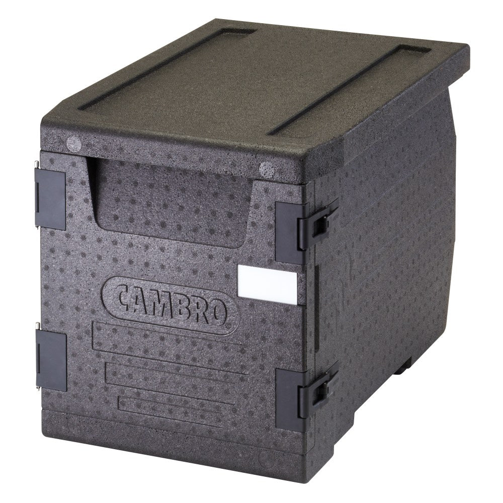 Cambro Cam GoBox GN 1/1 4in Deep Front Loading Food Transporter, 18-3/4inH x 17-5/16inW x 25-1/4inD, Black