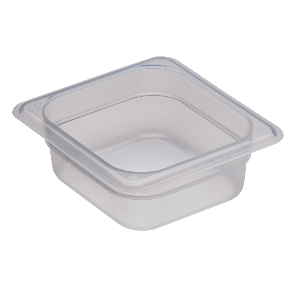 Cambro Translucent GN 1/6 Food Pans, 2-1/2inH x 6-3/8inW x 6-15/16inD, Pack Of 6 Containers