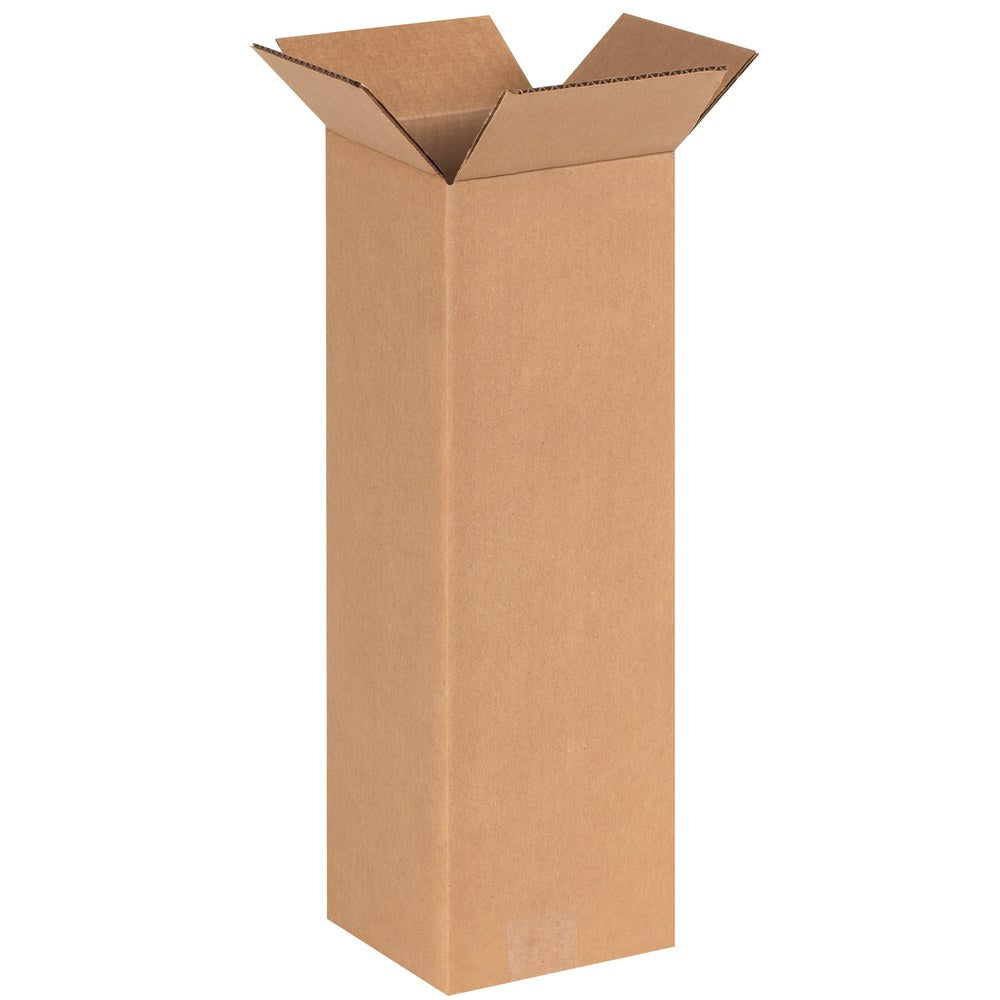 Partners Brand Tall Corrugated Boxes, 6in x 6in x 18in, Kraft, Pack Of 25