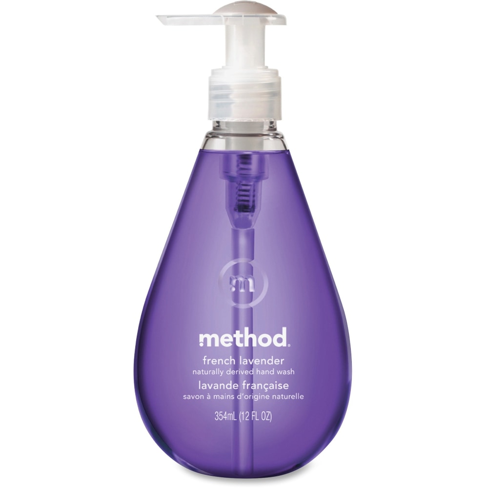 Method French Lavender Gel Hand Wash, French Lavender Scent, 12 fl oz (354.9 mL), Case of 6, Pump Bottle Dispenser - MTH00031CT