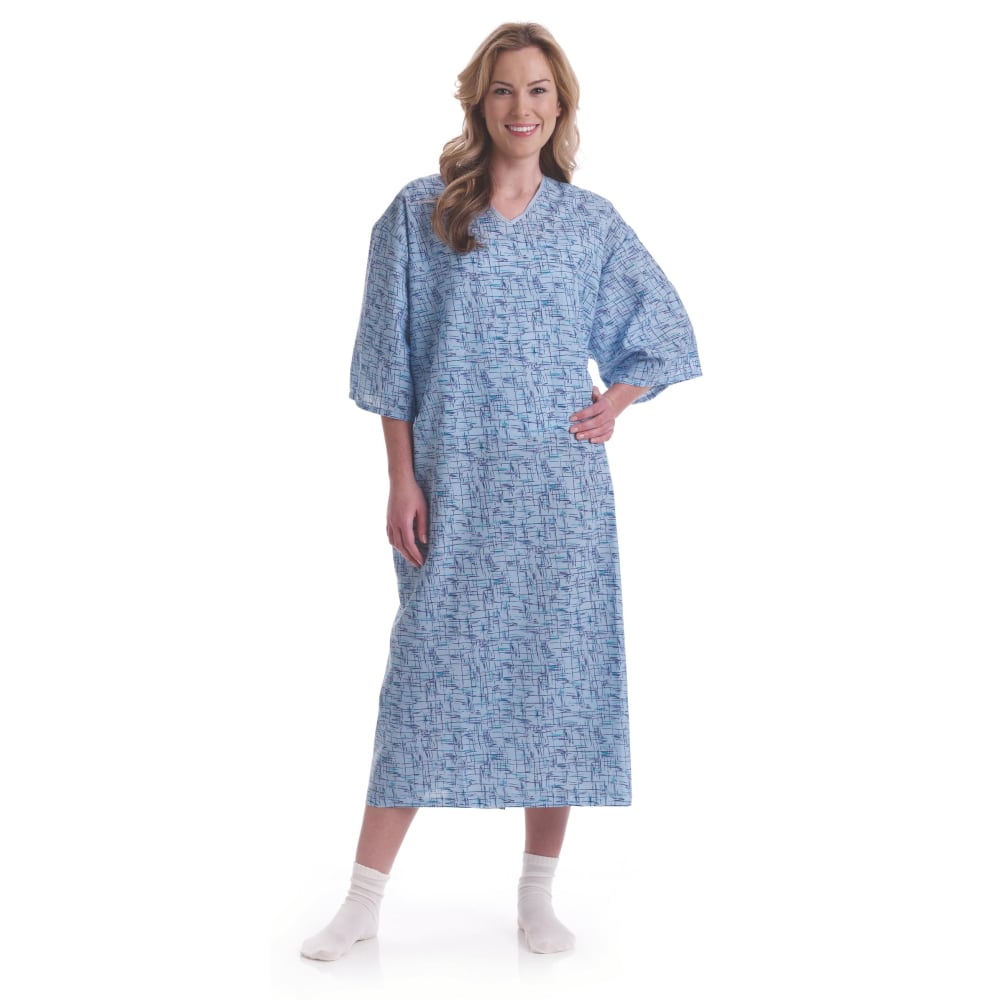 Medline PerforMAX Patient Gowns, Cascade Blue, Pack Of 12
