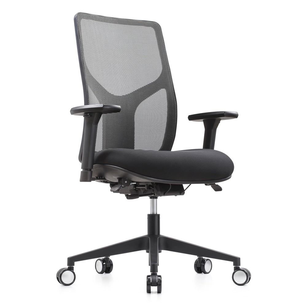 WorkPro 4000 Series Multifunction Ergonomic Mesh/Fabric High-Back Executive Chair, Gray/Black, BIFMA Compliant
