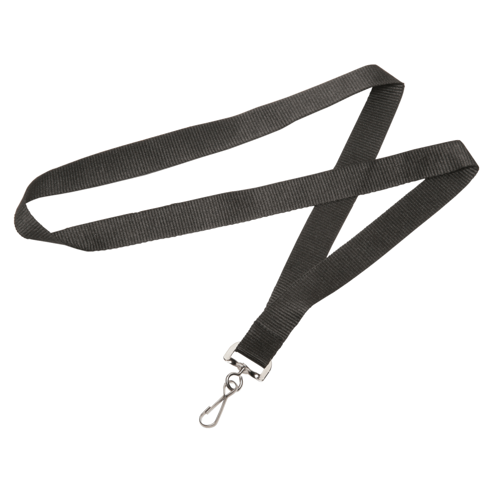 SKILCRAFT Lanyard With J-Hook, 36in, Black, Pack Of 12 (AbilityOne 8455-01-645-2729)