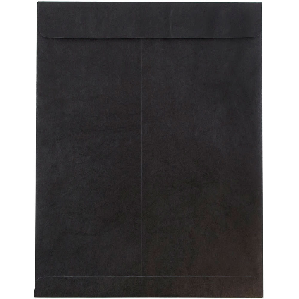 JAM Paper Tyvek Open-End 10in x 13in Catalog Envelopes, Self-Adhesive, Black, Pack Of 25