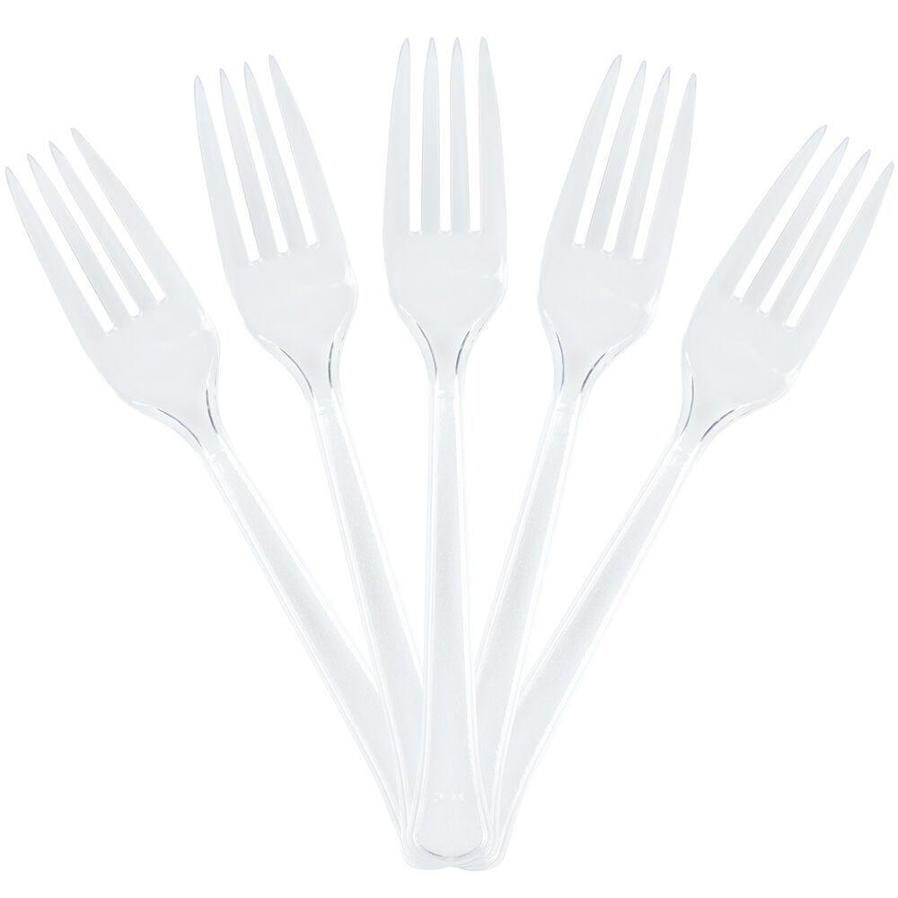 JAM PAPER Premium Utensils Party Pack, Plastic Forks, Clear, 20 Disposable Forks/Pack