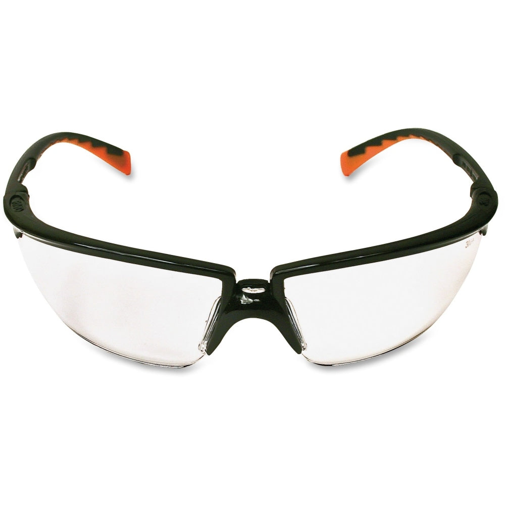 3M Privo Unisex Protective Eyewear - Size Standard - Ultraviolet Protection - Orange - Clear Lens - Black Frame - 122610000020