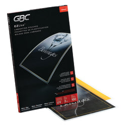 Swingline GBC EZUse Laminating Pouches, Menu Size, 3 Mil, Clear, 100/Pack