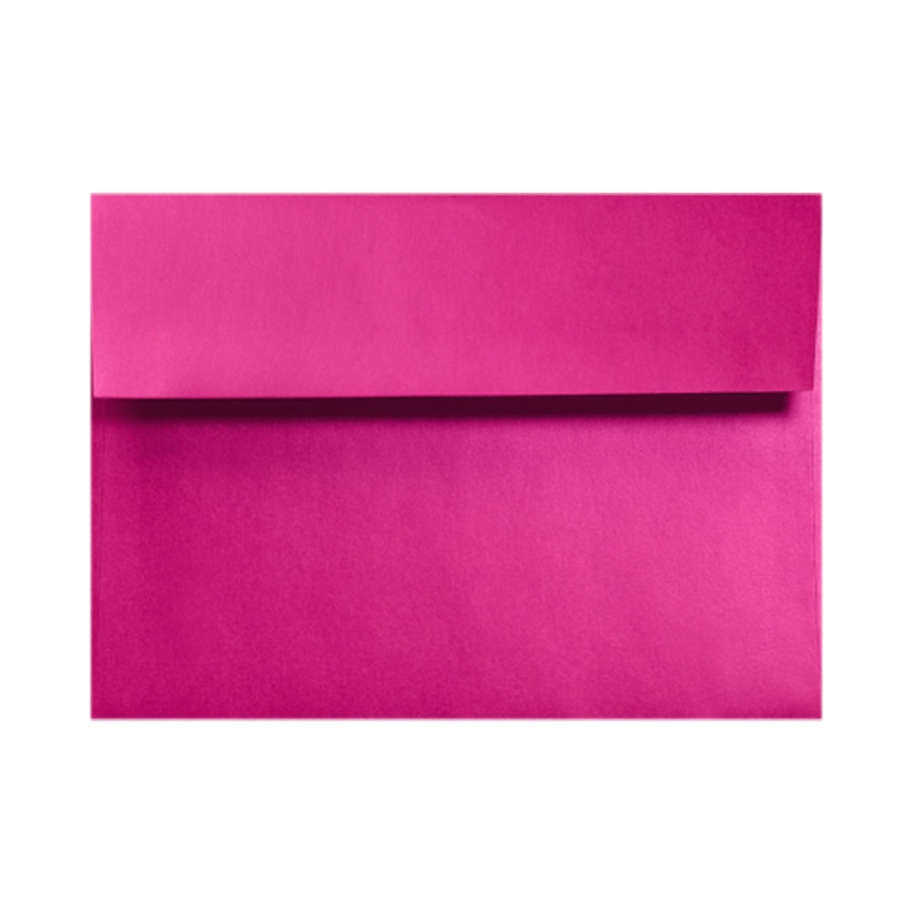 LUX Invitation Envelopes, #4 Bar (A1), Gummed Seal, Hottie Pink, Pack Of 500
