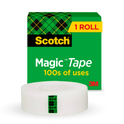Scotch Magic Tape, Invisible, 1 Tape Roll, 3/4 in x 1296 in, Home Office Supplies and School Supplies for College and Classrooms
