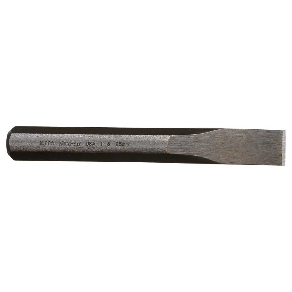 Mayhew Tools Cold Chisels, 8 in Long, 1 in Cut, Black Oxide, 6 per box