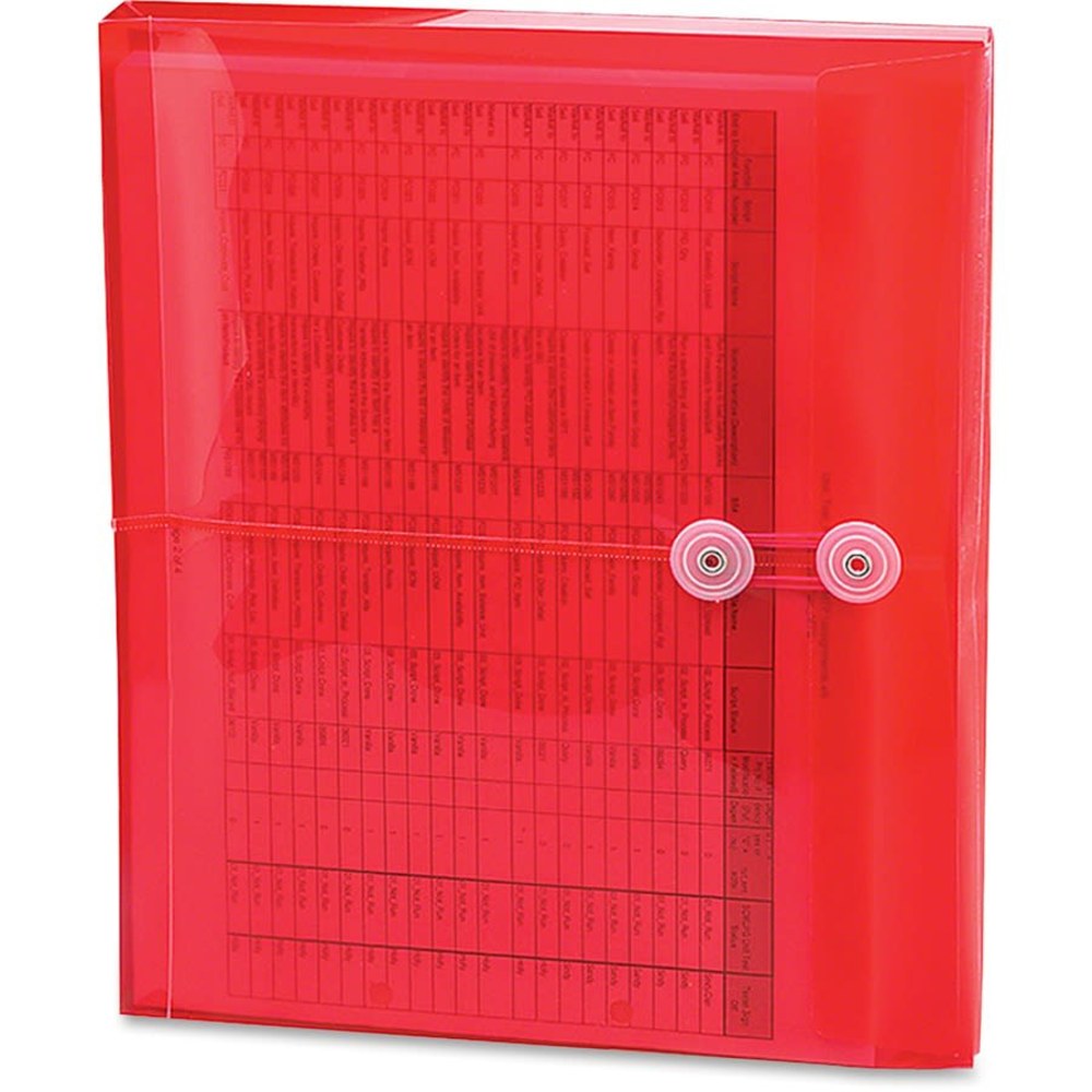 Smead Poly Envelopes With String-Tie Closure, Side Load, 1 1/4in Expansion, Letter Size, Red, Pack Of 5 Envelopes