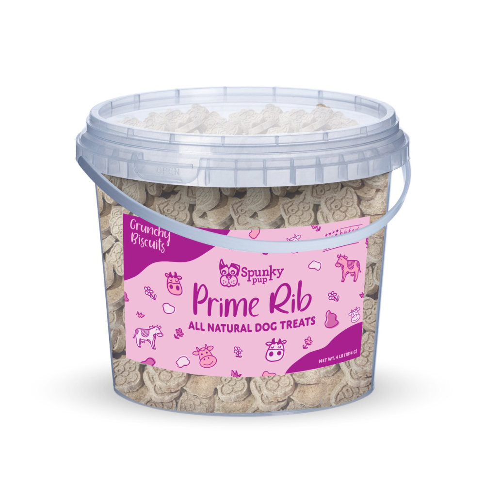Spunky Pup Crunchy Biscuit Treats, 4 Lb, Prime Rib