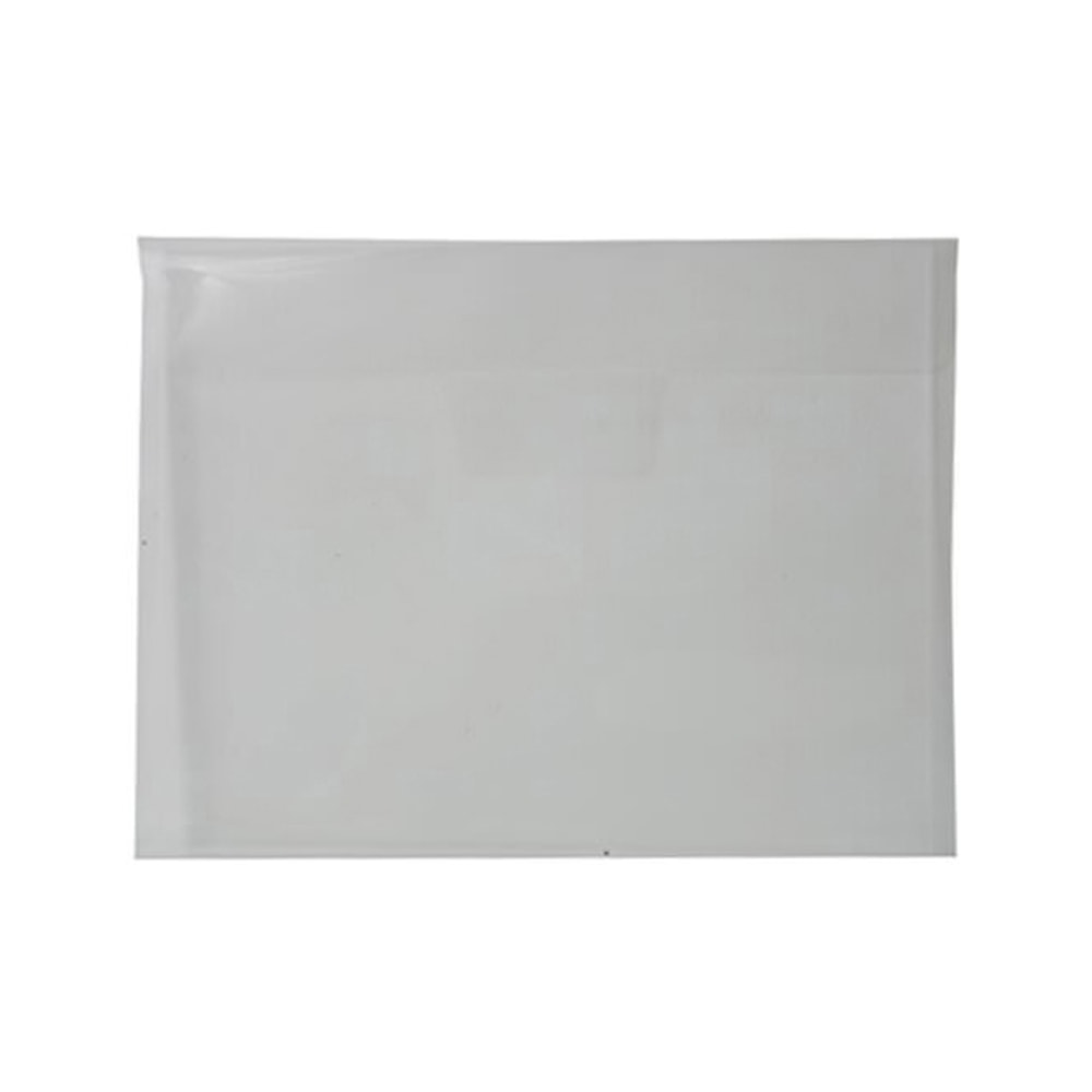 JAM Paper Plastic Envelopes, Letter-Size, 9 7/8in x 11 3/4in, Tuck, Clear, Pack Of 12