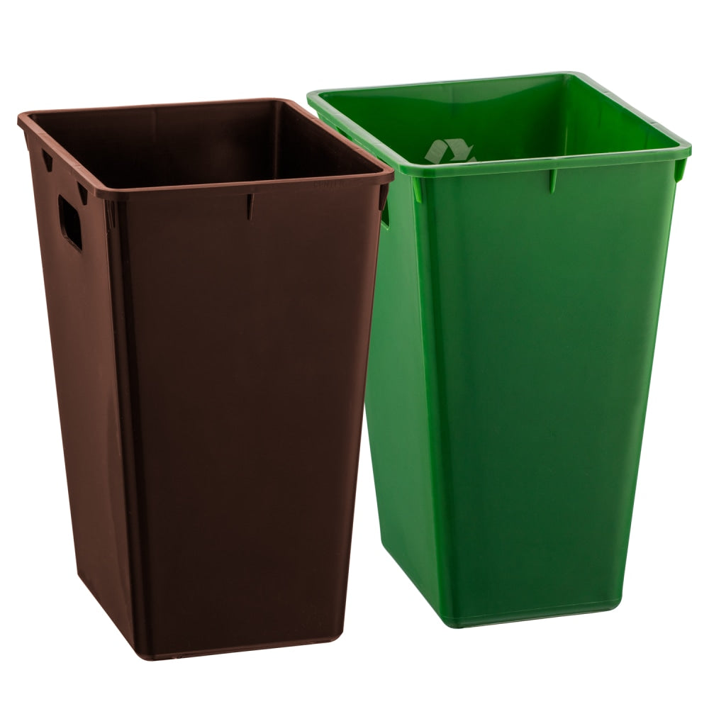 Erwyn Products Cordoba Recycle Wastebasket Liners, 16-Quart, Brown/Green, Set Of 6 Liners