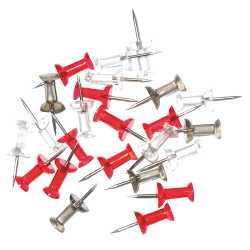 Office Depot Brand Pushpins, Irregular, 1/2in, Assorted Colors, Pack Of 50