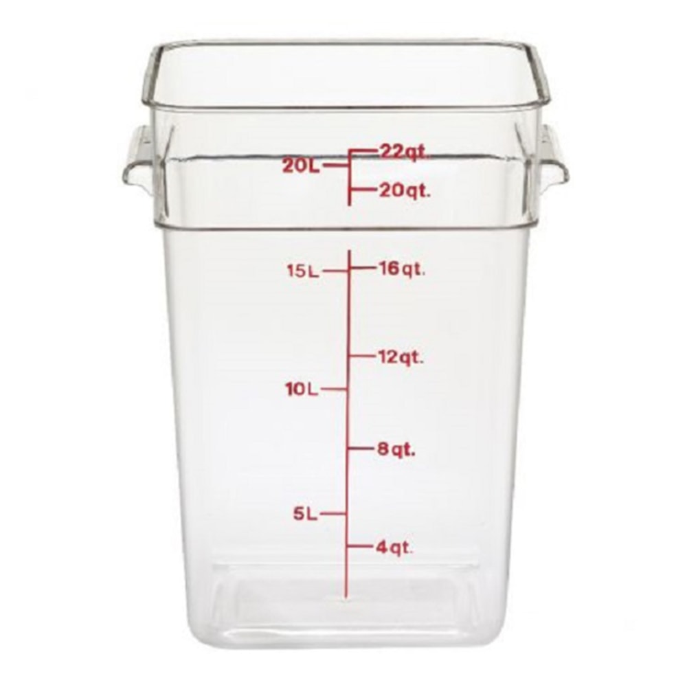 Cambro Square Food Storage Containers, 22-Quart, Clear, Pack Of 6 Containers
