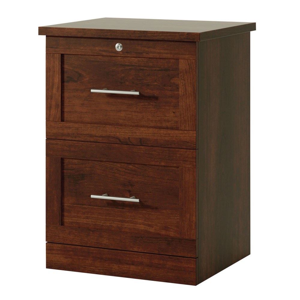 Realspace 17inD Vertical 2-Drawer File Cabinet, Mulled Cherry