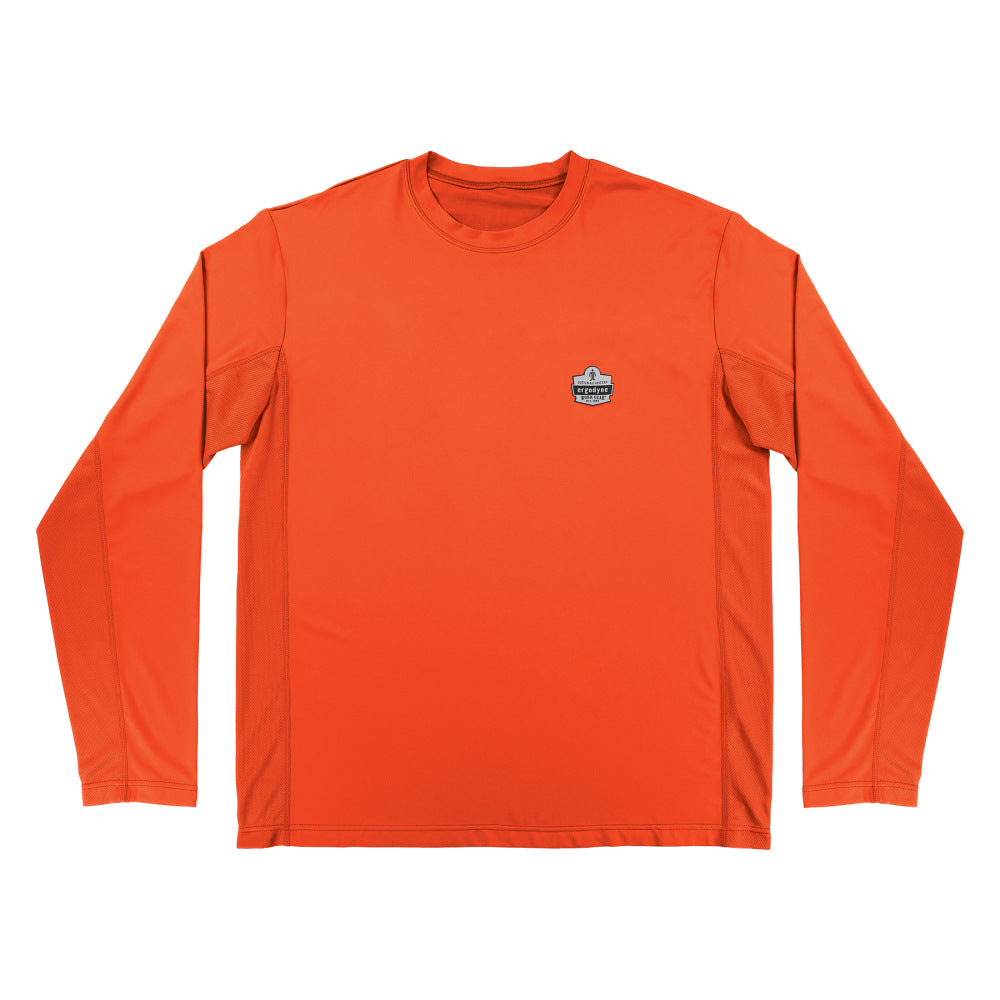 Ergodyne Chill-Its 6689 Cooling Long Sleeve Sun Shirt With UV Protection, Large, Orange