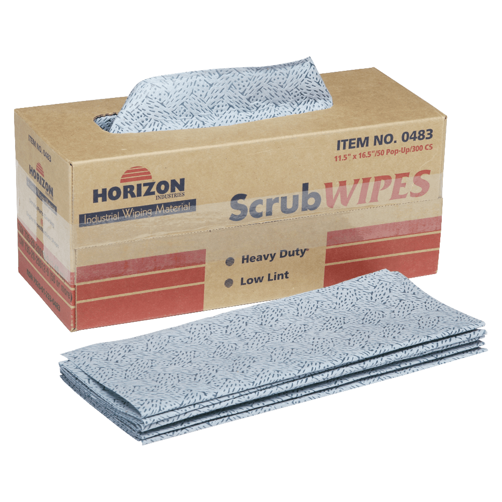 SKILCRAFT ScrubWipes Heavy Duty 1-Ply Paper Towel Wipers, Blue, Pack Of 300 Sheets (AbilityOne 7920-01-233-0483)