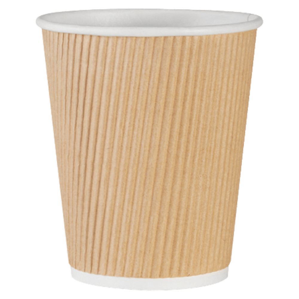 Genuine Joe Ripple Hot Cups, 8 Oz, Brown, Pack Of 25