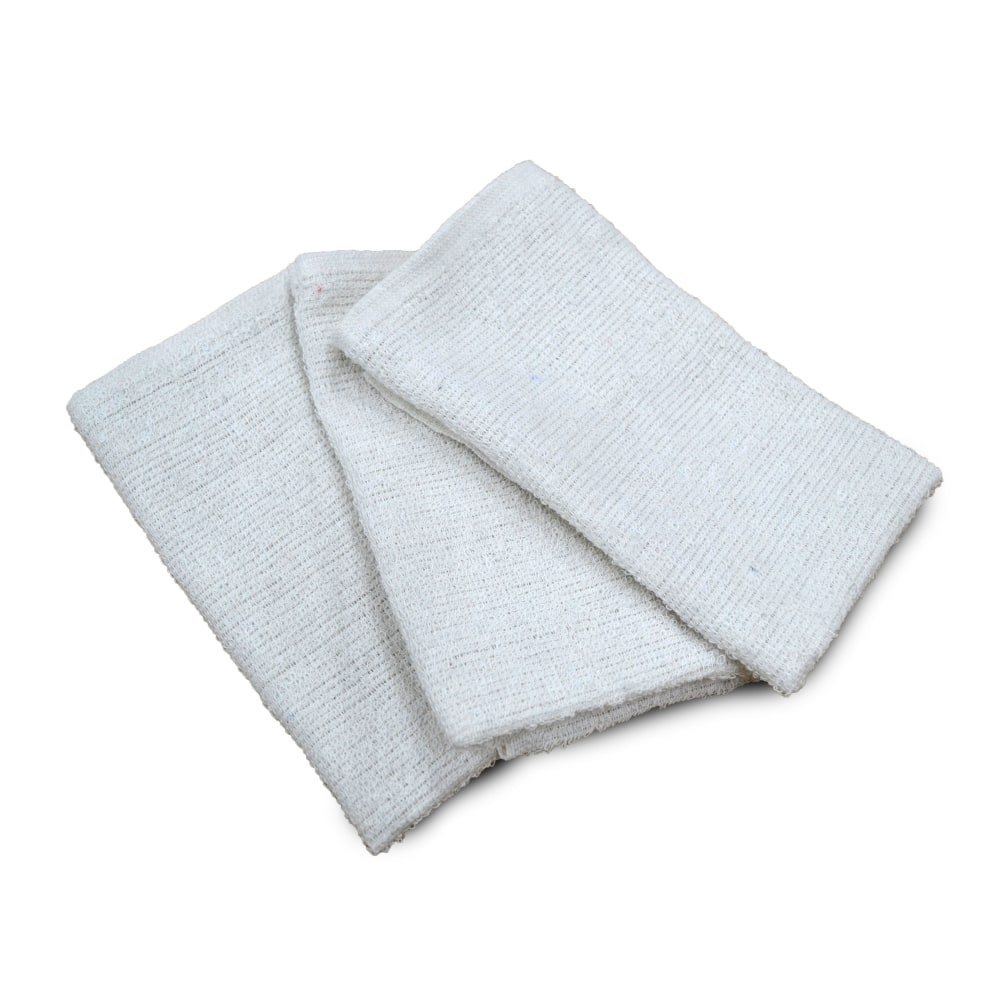 Kitchen Basics Terry Bar Mop Towels, 16in x 19in, White, Pack Of 12 Towels