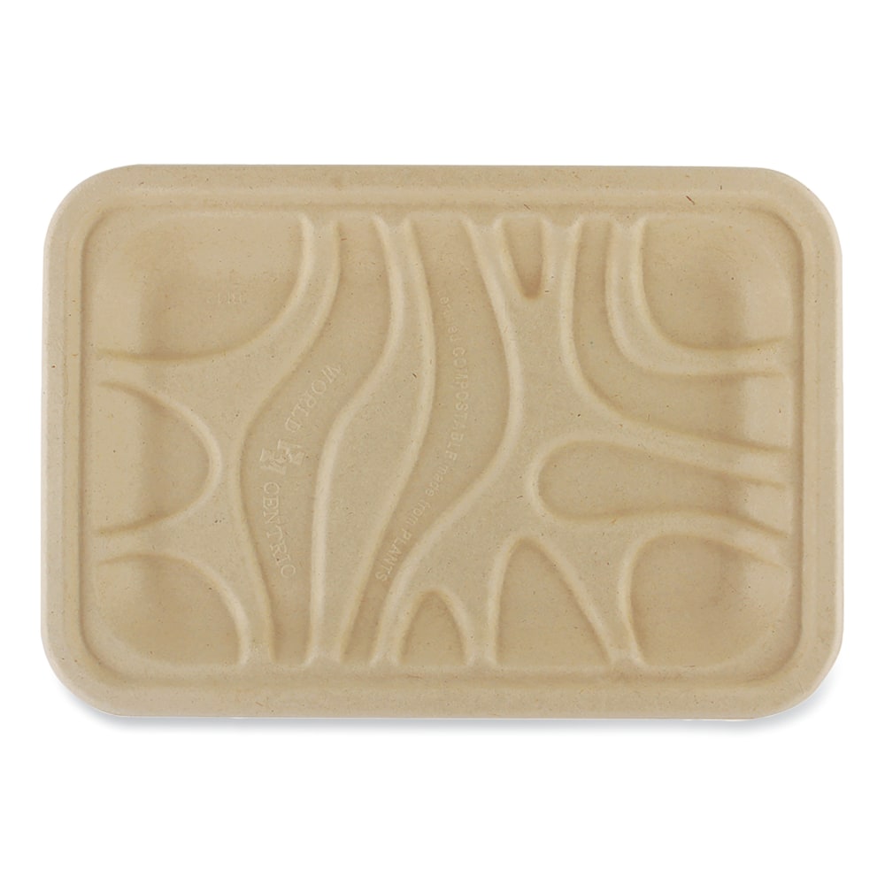 World Centric Fiber Trays, 5-3/4in x 8-1/4in x 5/8in, Natural Paper, Pack Of 500 Trays