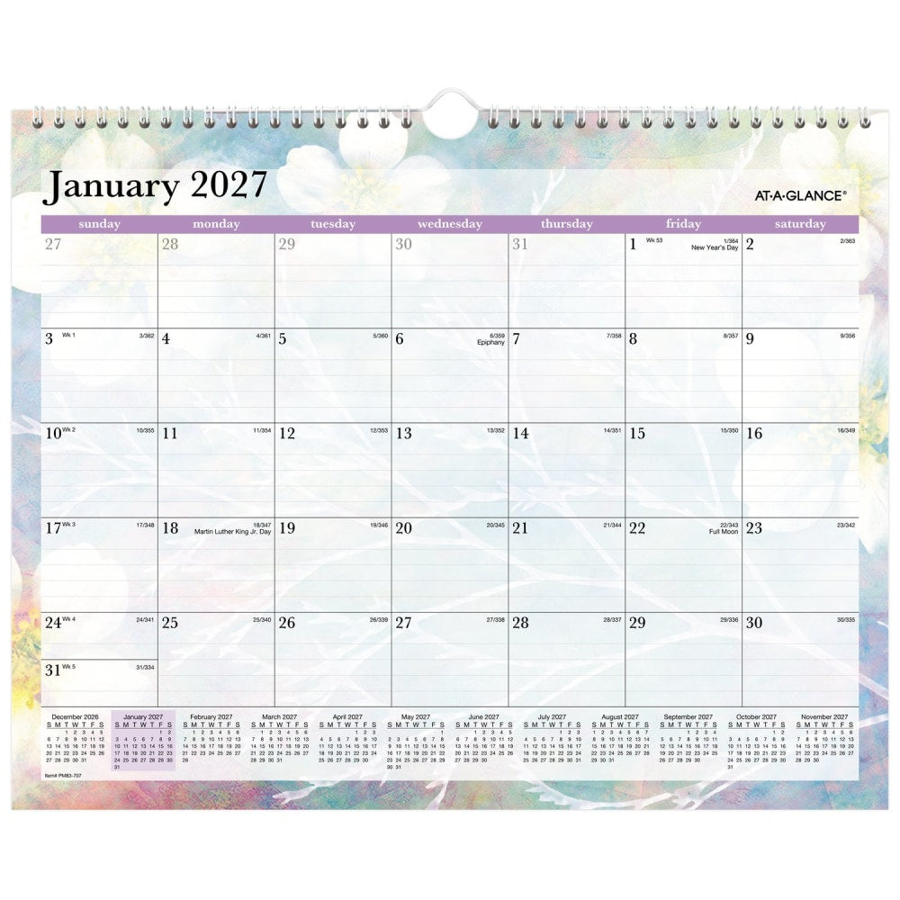 AT-A-GLANCE Dreams 2027 Monthly Wall Calendar, Medium, 15in x 12in
