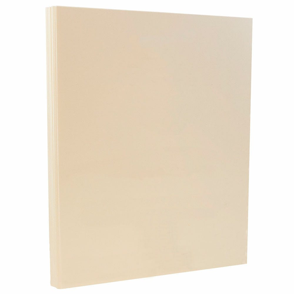 JAM Paper Vellum Bristol Card Stock, Ivory, Letter (8.5in x 11in), 110 Lb, Pack Of 100
