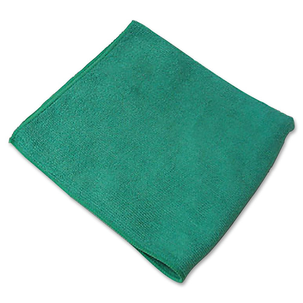 Genuine Joe General Purpose Microfiber Cloth - For General Purpose - 16in Lx16in W - Green - 12/Bag - 15/Carton - 39505CT