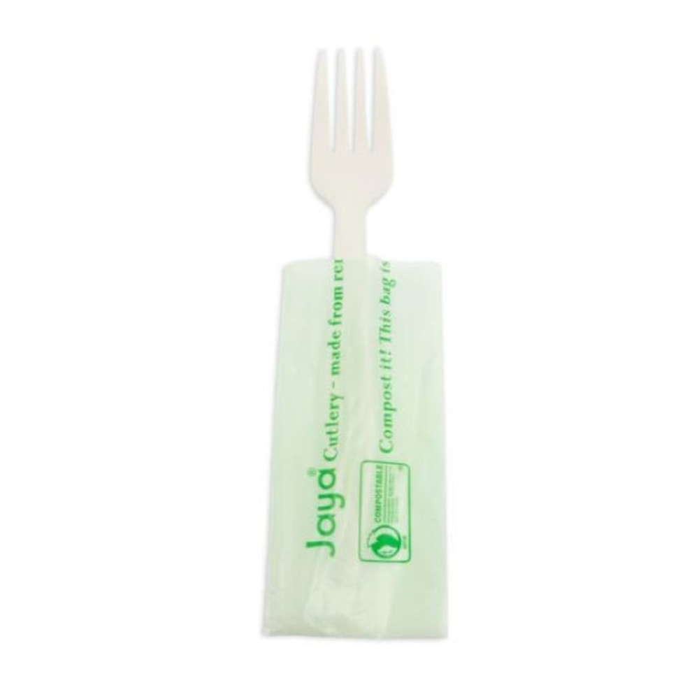 StalkMarket Compostable Cutlery Forks, Pearlescent White, Pack Of 750