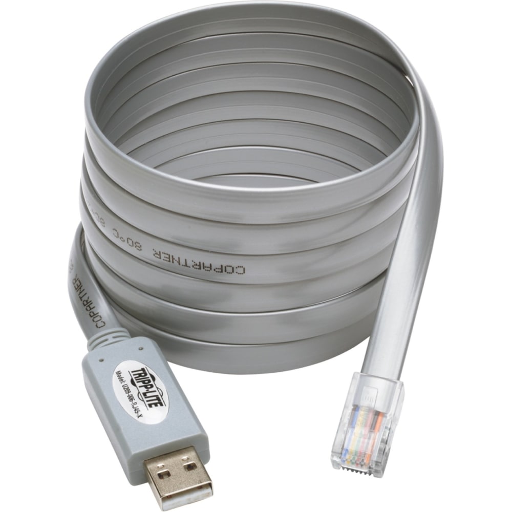 Eaton Tripp Lite Series USB-A to RJ45 Serial Rollover Cable (M/M) - Cisco Compatible, 250 Kbps, 6 ft. (1.83 m), Gray - Serial  - U209006RJ45X