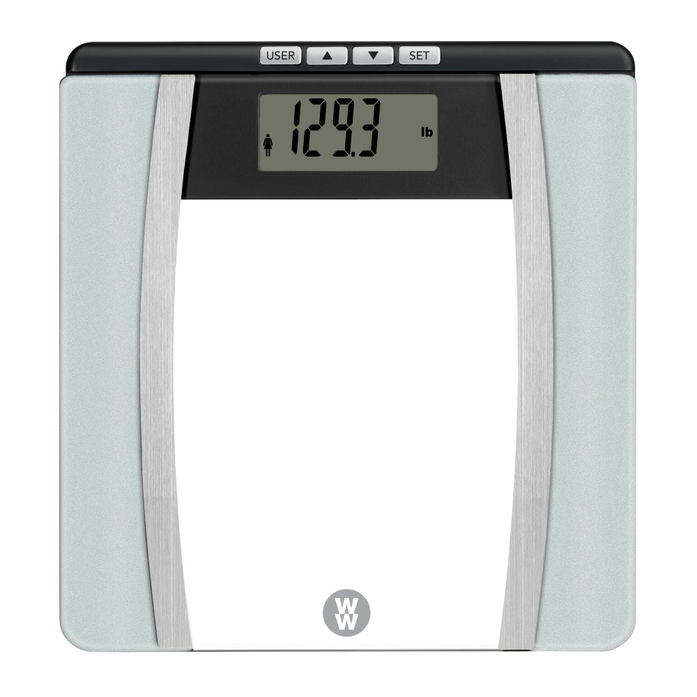Conair WW Body Analysis Glass Scale, 11-13/16in x 12-1/2in, Clear/Silver