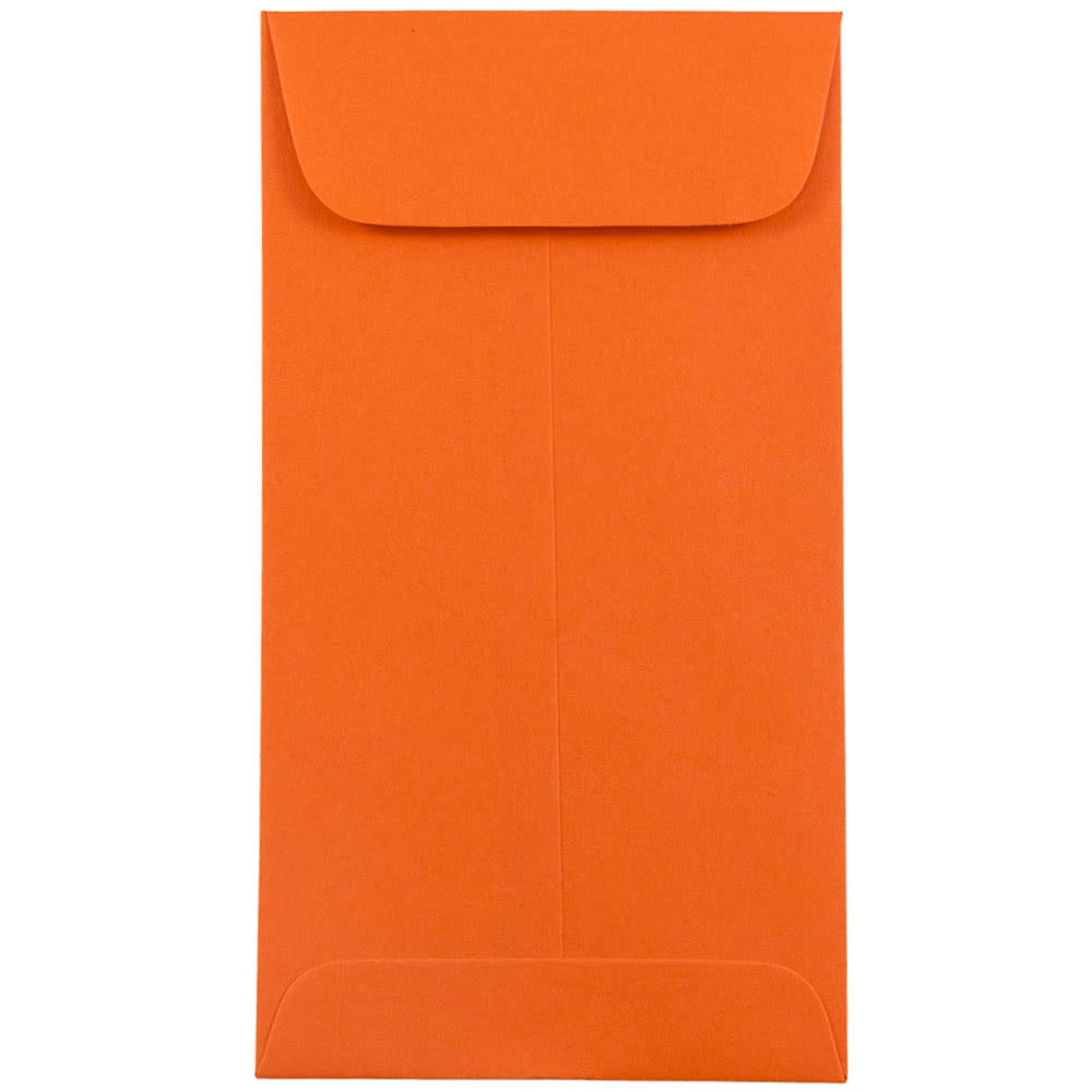 JAM Paper Coin Envelopes, #7, Gummed Seal, 30% Recycled, Orange, Pack Of 25