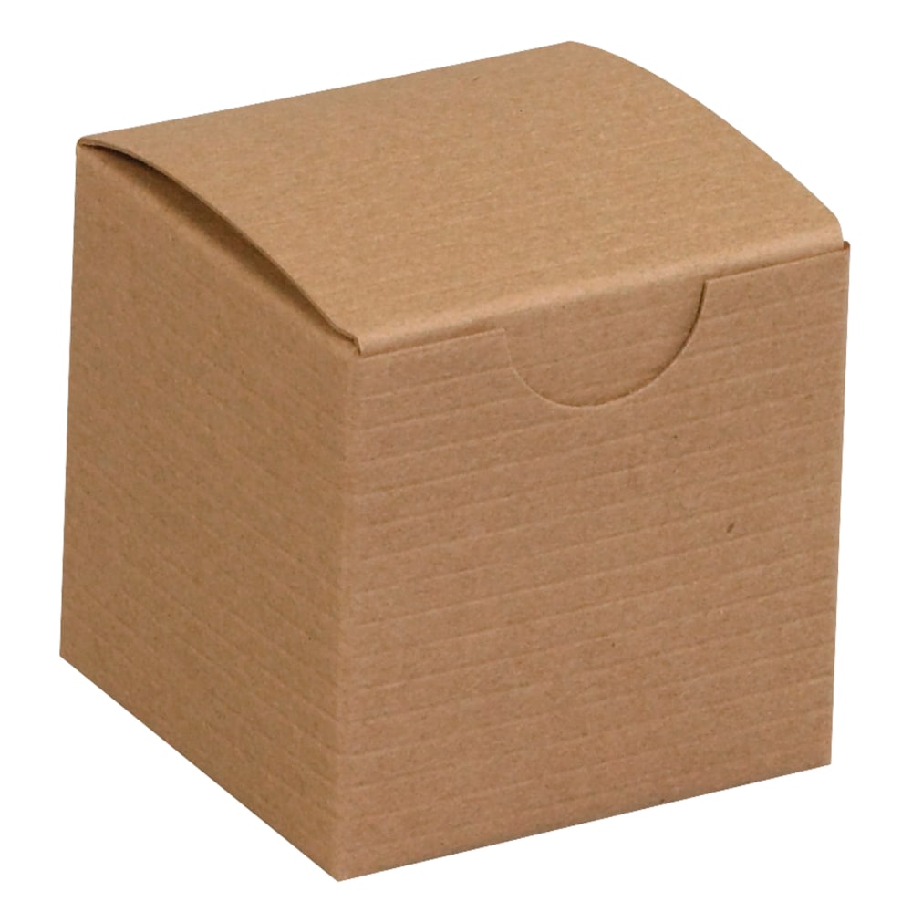 Partners Brand Gift Boxes, 2inL x 2inW x 2inH, 100% Recycled, Kraft, Case Of 200